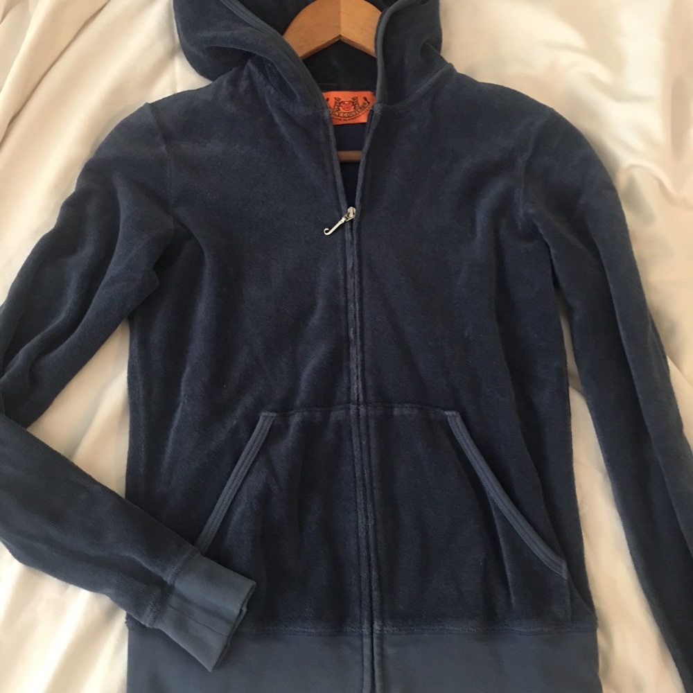 Small Navy Blue Juicy Couture Towel-Cloth Jacket